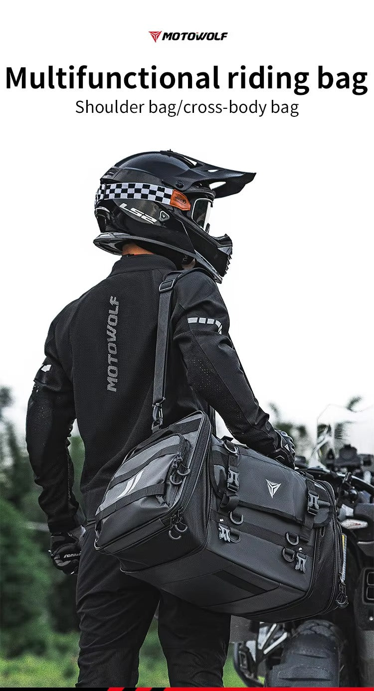 MOTOWOLF MDL-0725 — Sacoche de selle universelle étanche (roll-top)