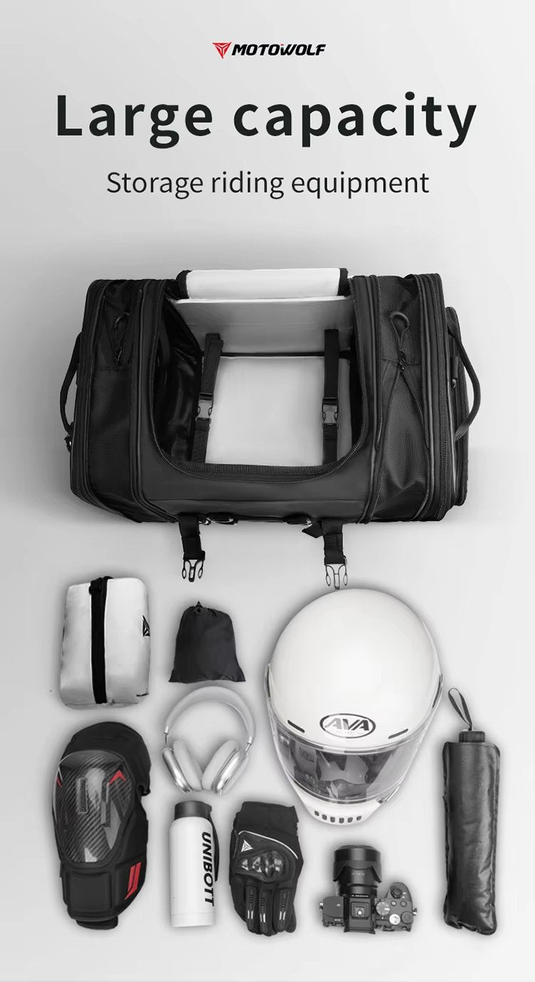 MOTOWOLF MDL-0725 — Sacoche de selle universelle étanche (roll-top)