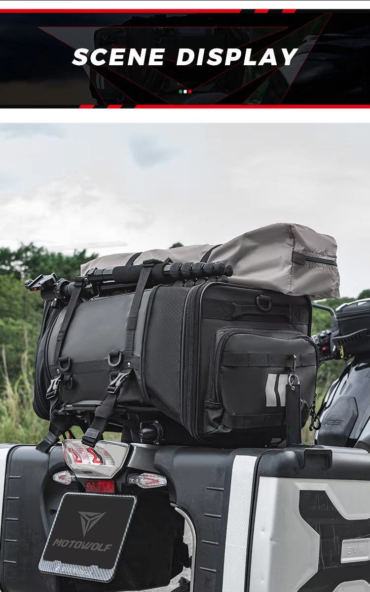 MOTOWOLF MDL-0725 — Sacoche de selle universelle étanche (roll-top)