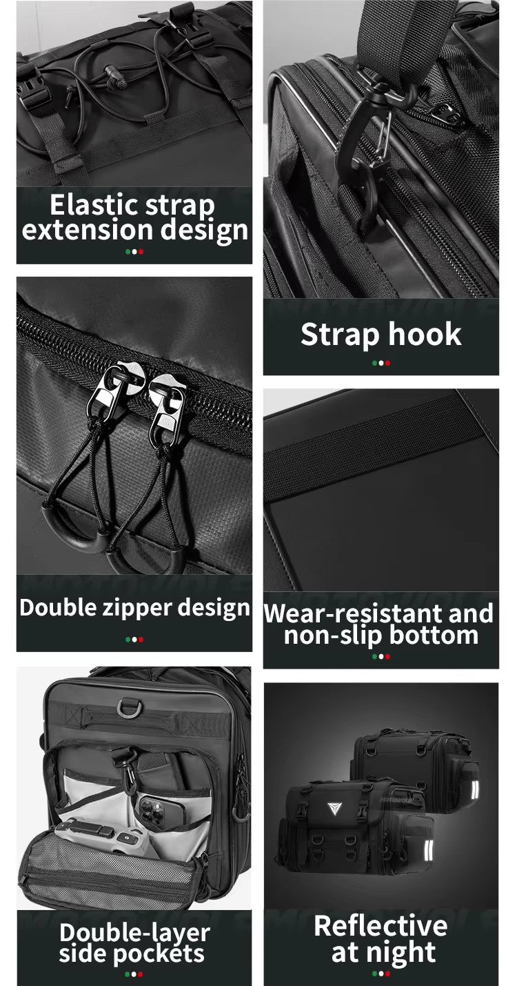 MOTOWOLF MDL-0725 — Sacoche de selle universelle étanche (roll-top)