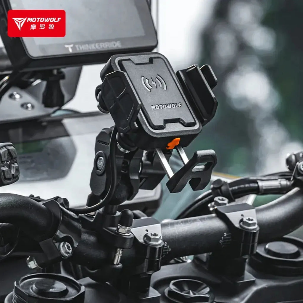 MOTOWOLF MH1B — Support magnétique 360° avec recharge sans-fil