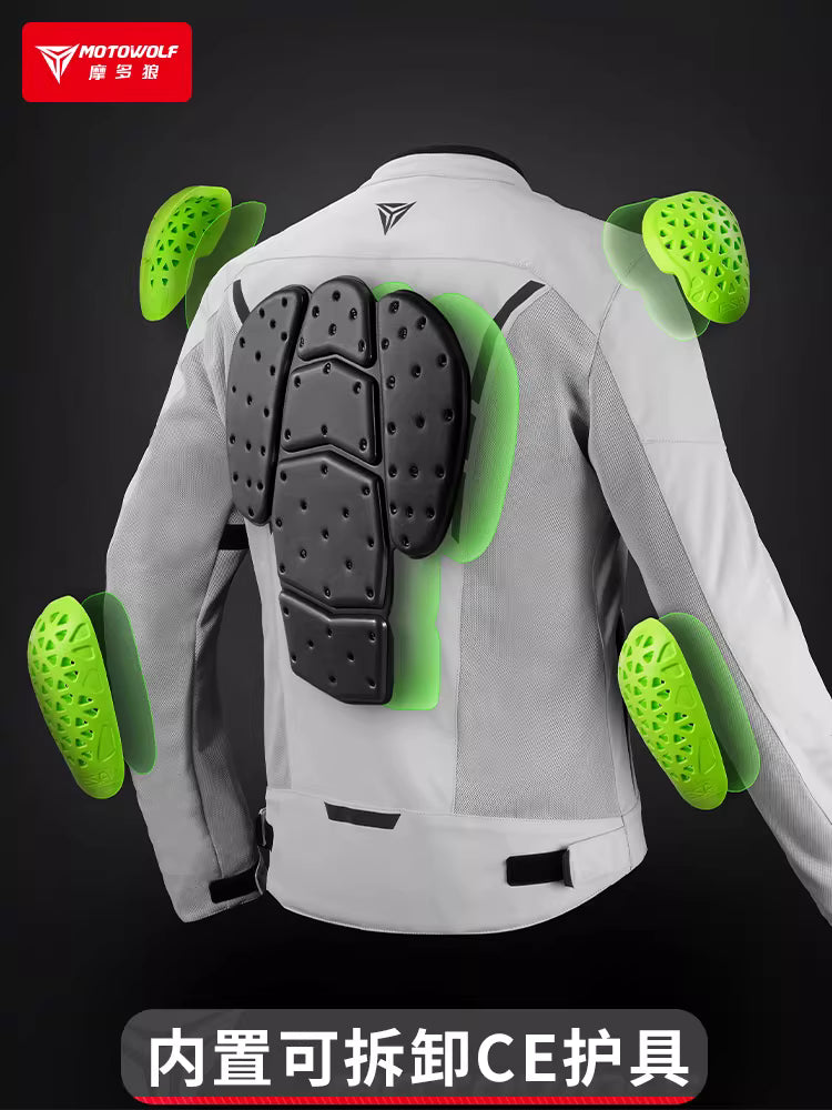 MOTOWOLF — Veste motard textile 4-saisons