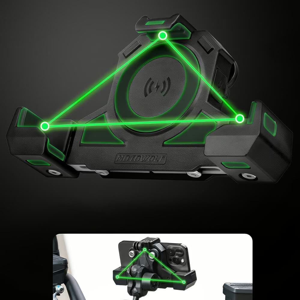 MOTOWOLF MDL-2828B — Support magnétique 360° avec recharge sans-fil